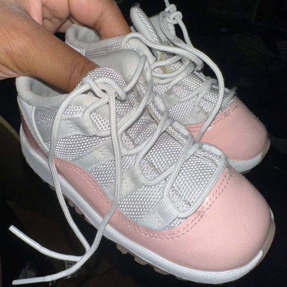 Jordan Kids Pink and White Sneakers